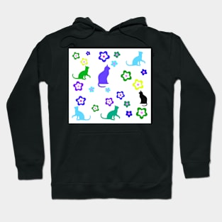 Kitty Cats and Flowers-  Gifts Cat Lovers Hoodie